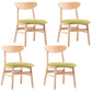 Industrial Wood Kitchen Dining Room Chair Open Back Side Chair Green 4 Piece Set Natural Wood Clearhalo 'Dining Chairs' 'Dining Tables & Seating' 'dining_chair' 'furn' 'furn_dining_chair' 'Furniture' 'furniture_dining_chair' 'Kitchen & Dining Furniture' 4732010