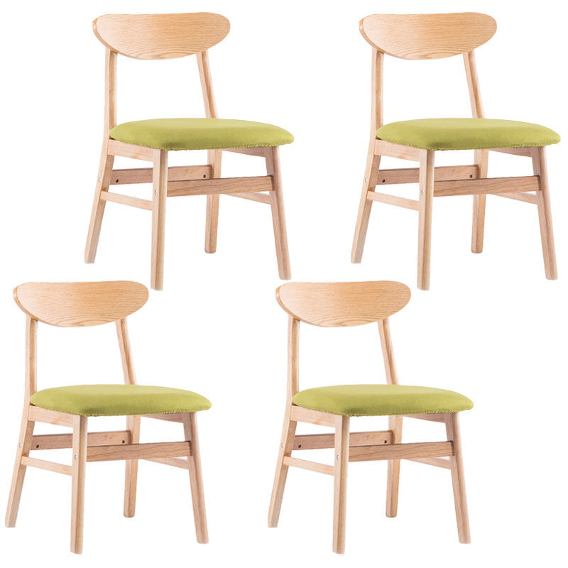 Industrial Wood Kitchen Dining Room Chair Open Back Side Chair Green 4 Piece Set Natural Wood Clearhalo 'Dining Chairs' 'Dining Tables & Seating' 'dining_chair' 'furn' 'furn_dining_chair' 'Furniture' 'furniture_dining_chair' 'Kitchen & Dining Furniture' 4732010