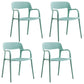 Plastic Scandinavian Kitchen Dining Room Arm Chair Open Back Chair Green 4 Piece Set Clearhalo 'Dining Chairs' 'Dining Tables & Seating' 'dining_chair' 'furn' 'furn_dining_chair' 'Furniture' 'furniture_dining_chair' 'Kitchen & Dining Furniture' 4732014