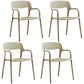 Plastic Scandinavian Kitchen Dining Room Arm Chair Open Back Chair Khaki 4 Piece Set Clearhalo 'Dining Chairs' 'Dining Tables & Seating' 'dining_chair' 'furn' 'furn_dining_chair' 'Furniture' 'furniture_dining_chair' 'Kitchen & Dining Furniture' 4732017
