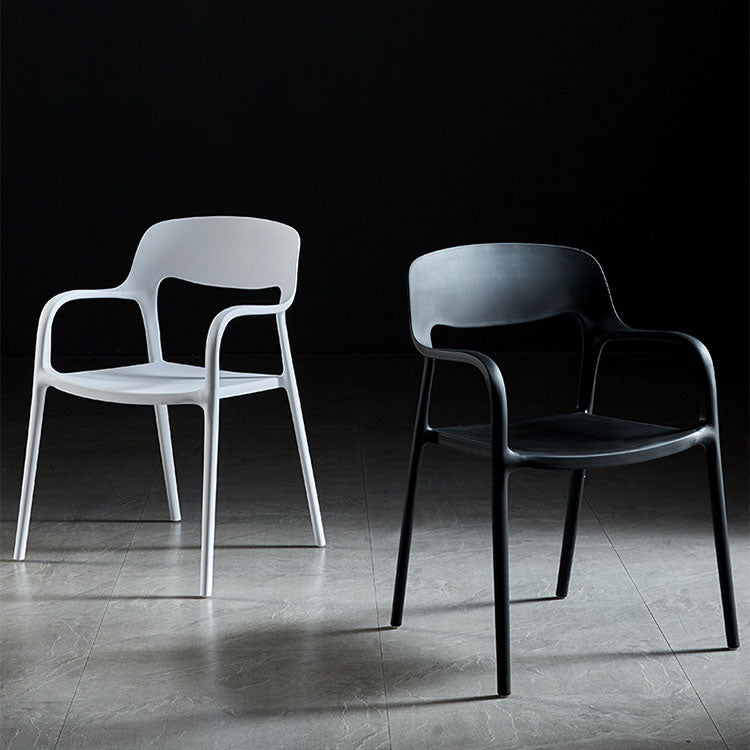 Plastic Scandinavian Kitchen Dining Room Arm Chair Open Back Chair Clearhalo 'Dining Chairs' 'Dining Tables & Seating' 'dining_chair' 'furn' 'furn_dining_chair' 'Furniture' 'furniture_dining_chair' 'Kitchen & Dining Furniture' 4732018