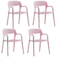 Plastic Scandinavian Kitchen Dining Room Arm Chair Open Back Chair Pink 4 Piece Set Clearhalo 'Dining Chairs' 'Dining Tables & Seating' 'dining_chair' 'furn' 'furn_dining_chair' 'Furniture' 'furniture_dining_chair' 'Kitchen & Dining Furniture' 4732022
