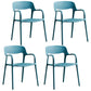 Plastic Scandinavian Kitchen Dining Room Arm Chair Open Back Chair Peacock Blue 4 Piece Set Clearhalo 'Dining Chairs' 'Dining Tables & Seating' 'dining_chair' 'furn' 'furn_dining_chair' 'Furniture' 'furniture_dining_chair' 'Kitchen & Dining Furniture' 4732024