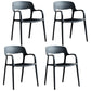 Plastic Scandinavian Kitchen Dining Room Arm Chair Open Back Chair Black 4 Piece Set Clearhalo 'Dining Chairs' 'Dining Tables & Seating' 'dining_chair' 'furn' 'furn_dining_chair' 'Furniture' 'furniture_dining_chair' 'Kitchen & Dining Furniture' 4732029