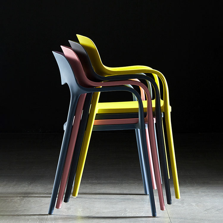 Plastic Scandinavian Kitchen Dining Room Arm Chair Open Back Chair Clearhalo 'Dining Chairs' 'Dining Tables & Seating' 'dining_chair' 'furn' 'furn_dining_chair' 'Furniture' 'furniture_dining_chair' 'Kitchen & Dining Furniture' 4732031