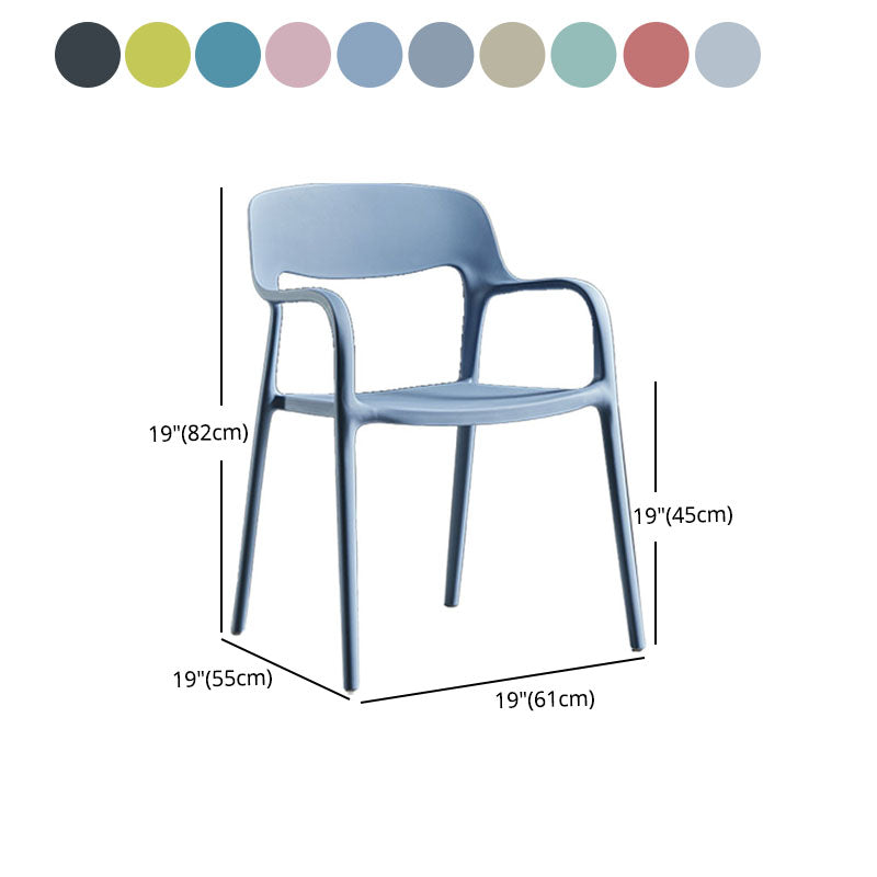 Plastic Scandinavian Kitchen Dining Room Arm Chair Open Back Chair Clearhalo 'Dining Chairs' 'Dining Tables & Seating' 'dining_chair' 'furn' 'furn_dining_chair' 'Furniture' 'furniture_dining_chair' 'Kitchen & Dining Furniture' 4732035