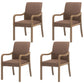 Farmhouse Upholstered Home Arm Chair Solid Back Matte Finish Dining Chair Coffee Gray Set of 4 Clearhalo 'Dining Chairs' 'Dining Tables & Seating' 'dining_chair' 'Furniture' 'furniture_dining_chair' 'Kitchen & Dining Furniture' 4732037