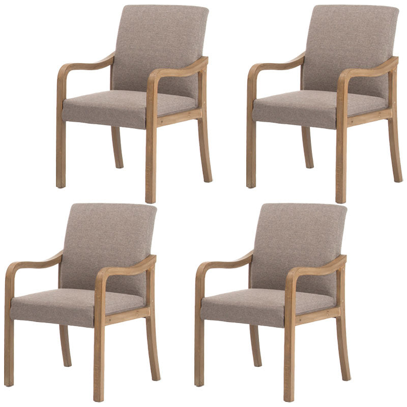 Farmhouse Upholstered Home Arm Chair Solid Back Matte Finish Dining Chair Grey Gray Set of 4 Clearhalo 'Dining Chairs' 'Dining Tables & Seating' 'dining_chair' 'Furniture' 'furniture_dining_chair' 'Kitchen & Dining Furniture' 4732040