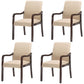 Farmhouse Upholstered Home Arm Chair Solid Back Matte Finish Dining Chair Khaki Walnut Set of 4 Clearhalo 'Dining Chairs' 'Dining Tables & Seating' 'dining_chair' 'Furniture' 'furniture_dining_chair' 'Kitchen & Dining Furniture' 4732044
