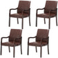 Farmhouse Upholstered Home Arm Chair Solid Back Matte Finish Dining Chair Brown Walnut Set of 4 Clearhalo 'Dining Chairs' 'Dining Tables & Seating' 'dining_chair' 'Furniture' 'furniture_dining_chair' 'Kitchen & Dining Furniture' 4732046