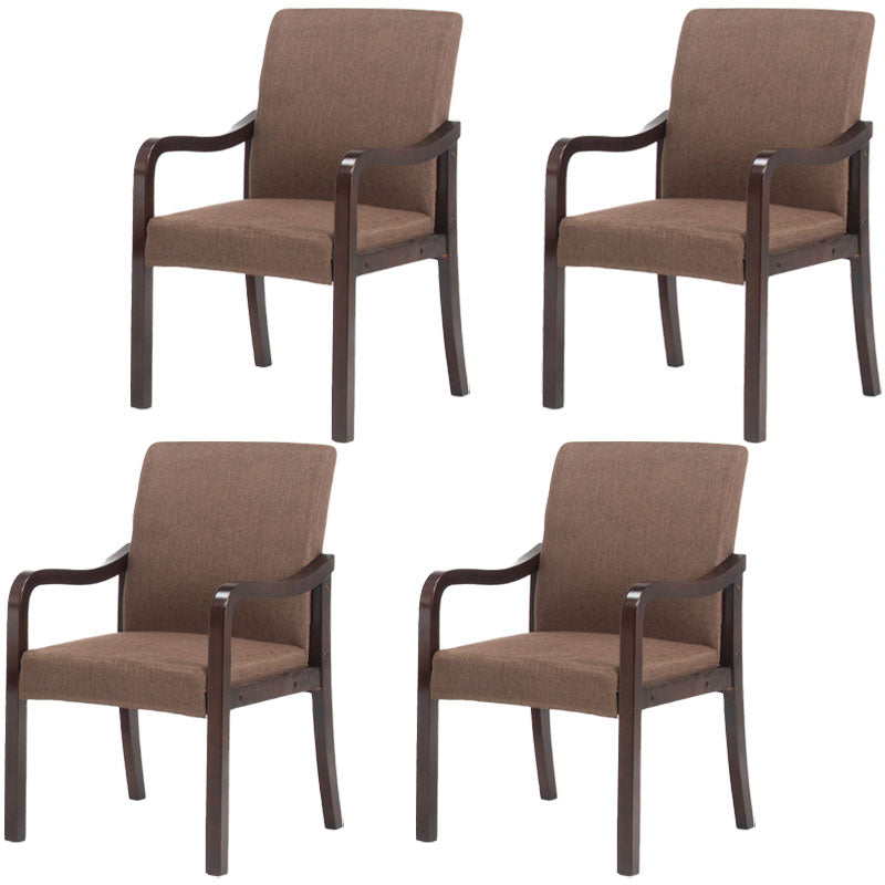 Farmhouse Upholstered Home Arm Chair Solid Back Matte Finish Dining Chair Coffee Walnut Set of 4 Clearhalo 'Dining Chairs' 'Dining Tables & Seating' 'dining_chair' 'Furniture' 'furniture_dining_chair' 'Kitchen & Dining Furniture' 4732048