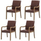 Farmhouse Upholstered Home Arm Chair Solid Back Matte Finish Dining Chair Brown Gray Set of 4 Clearhalo 'Dining Chairs' 'Dining Tables & Seating' 'dining_chair' 'Furniture' 'furniture_dining_chair' 'Kitchen & Dining Furniture' 4732061