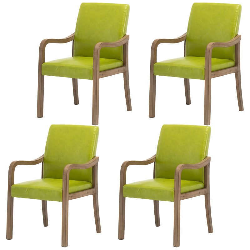 Farmhouse Upholstered Home Arm Chair Solid Back Matte Finish Dining Chair Green Gray Set of 4 Clearhalo 'Dining Chairs' 'Dining Tables & Seating' 'dining_chair' 'Furniture' 'furniture_dining_chair' 'Kitchen & Dining Furniture' 4732064