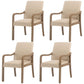 Farmhouse Upholstered Home Arm Chair Solid Back Matte Finish Dining Chair Khaki Gray Set of 4 Clearhalo 'Dining Chairs' 'Dining Tables & Seating' 'dining_chair' 'Furniture' 'furniture_dining_chair' 'Kitchen & Dining Furniture' 4732065