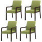 Farmhouse Upholstered Home Arm Chair Solid Back Matte Finish Dining Chair Dark Green Walnut Set of 4 Clearhalo 'Dining Chairs' 'Dining Tables & Seating' 'dining_chair' 'Furniture' 'furniture_dining_chair' 'Kitchen & Dining Furniture' 4732066