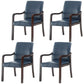 Farmhouse Upholstered Home Arm Chair Solid Back Matte Finish Dining Chair Royal Blue Walnut Set of 4 Clearhalo 'Dining Chairs' 'Dining Tables & Seating' 'dining_chair' 'Furniture' 'furniture_dining_chair' 'Kitchen & Dining Furniture' 4732067