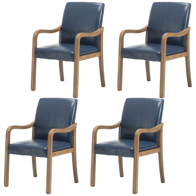 Farmhouse Upholstered Home Arm Chair Solid Back Matte Finish Dining Chair Royal Blue Gray Set of 4 Clearhalo 'Dining Chairs' 'Dining Tables & Seating' 'dining_chair' 'Furniture' 'furniture_dining_chair' 'Kitchen & Dining Furniture' 4732069