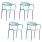 Nordic Design Arm Open Back Dining Side Chair Plastic Side Chair Navy Blue 4 Piece Set Clearhalo 'Dining Chairs' 'Dining Tables & Seating' 'dining_chair' 'furn' 'furn_dining_chair' 'Furniture' 'furniture_dining_chair' 'Kitchen & Dining Furniture' 4732075