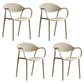 Nordic Design Arm Open Back Dining Side Chair Plastic Side Chair Camel 4 Piece Set Clearhalo 'Dining Chairs' 'Dining Tables & Seating' 'dining_chair' 'furn' 'furn_dining_chair' 'Furniture' 'furniture_dining_chair' 'Kitchen & Dining Furniture' 4732086