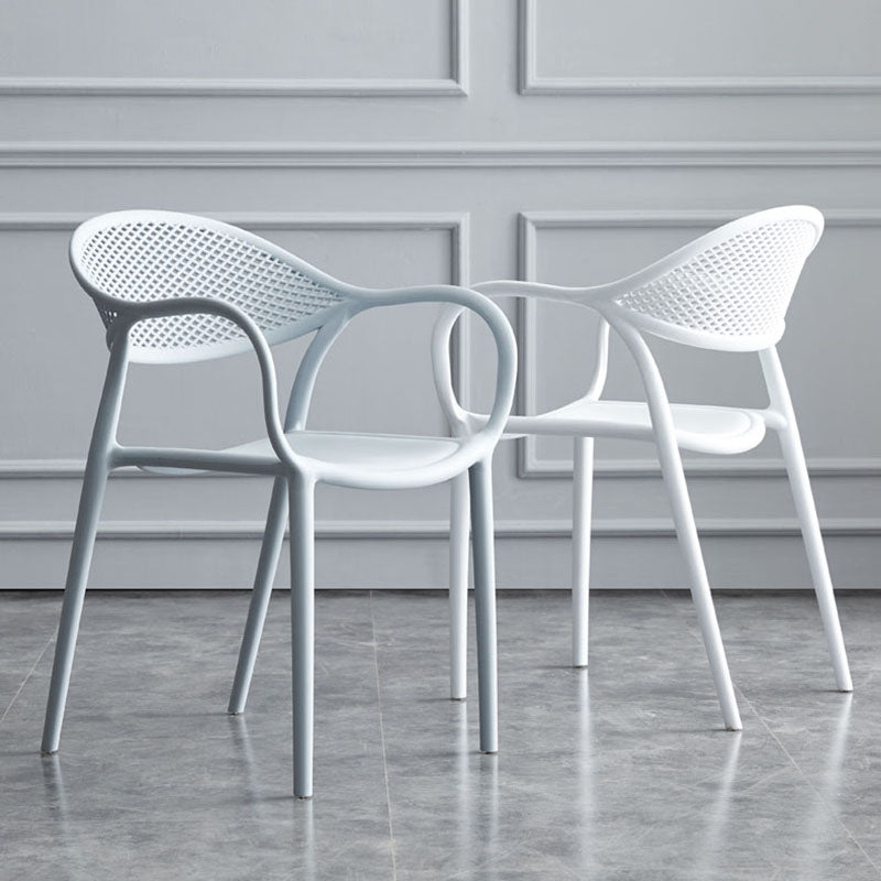 Nordic Design Arm Open Back Dining Side Chair Plastic Side Chair Clearhalo 'Dining Chairs' 'Dining Tables & Seating' 'dining_chair' 'furn' 'furn_dining_chair' 'Furniture' 'furniture_dining_chair' 'Kitchen & Dining Furniture' 4732091