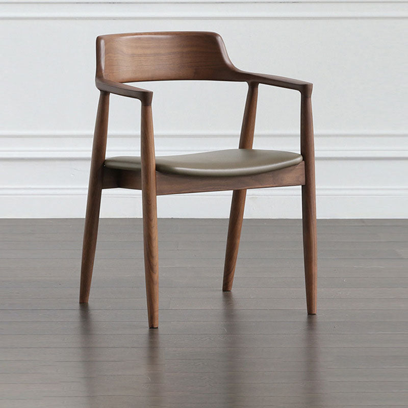 Traditional Style Open Back Chairs Dining Wooden Arm Chairs for Kitchen Dark Army Green 1 Piece Clearhalo 'Dining Chairs' 'Dining Tables & Seating' 'dining_chair' 'Furniture' 'furniture_dining_chair' 'Kitchen & Dining Furniture' 4732094