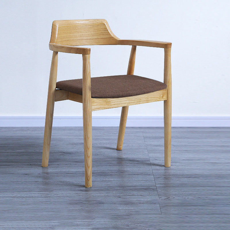 Traditional Style Open Back Chairs Dining Wooden Arm Chairs for Kitchen Coffee-White 1 Piece Clearhalo 'Dining Chairs' 'Dining Tables & Seating' 'dining_chair' 'Furniture' 'furniture_dining_chair' 'Kitchen & Dining Furniture' 4732105