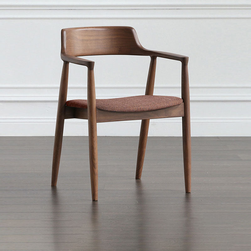 Traditional Style Open Back Chairs Dining Wooden Arm Chairs for Kitchen Dark Coffee 1 Piece Clearhalo 'Dining Chairs' 'Dining Tables & Seating' 'dining_chair' 'Furniture' 'furniture_dining_chair' 'Kitchen & Dining Furniture' 4732109