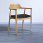 Traditional Style Open Back Chairs Dining Wooden Arm Chairs for Kitchen Natural Wood Black 1 Piece Clearhalo 'Dining Chairs' 'Dining Tables & Seating' 'dining_chair' 'Furniture' 'furniture_dining_chair' 'Kitchen & Dining Furniture' 4732112