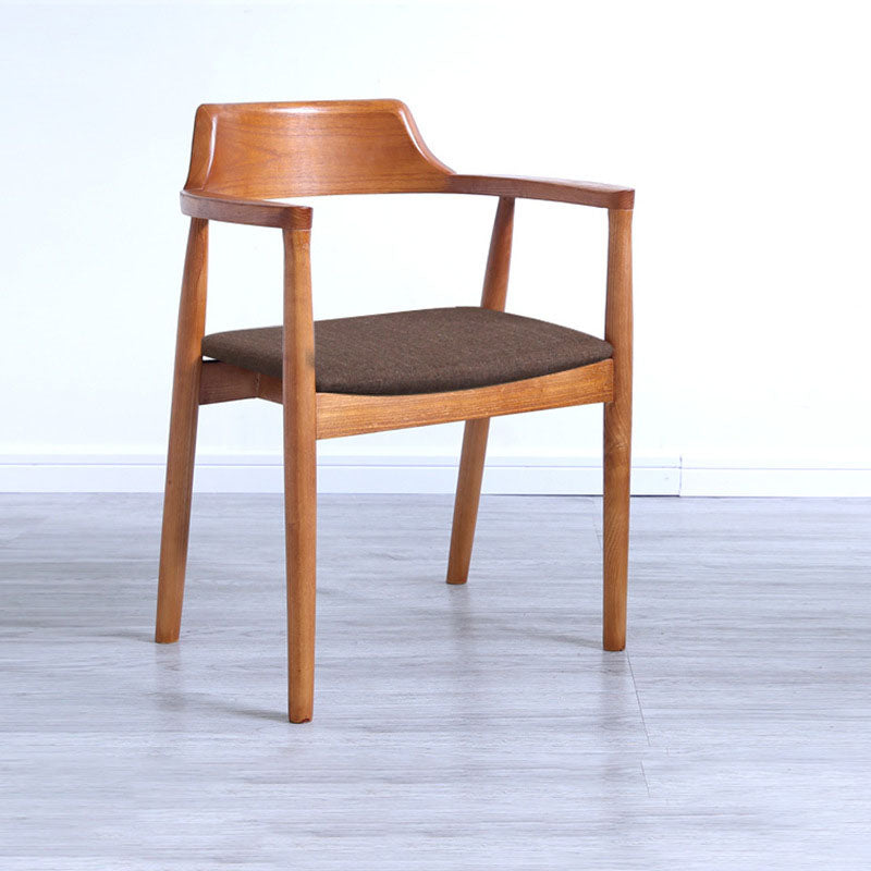 Traditional Style Open Back Chairs Dining Wooden Arm Chairs for Kitchen Coffee 1 Piece Clearhalo 'Dining Chairs' 'Dining Tables & Seating' 'dining_chair' 'Furniture' 'furniture_dining_chair' 'Kitchen & Dining Furniture' 4732119