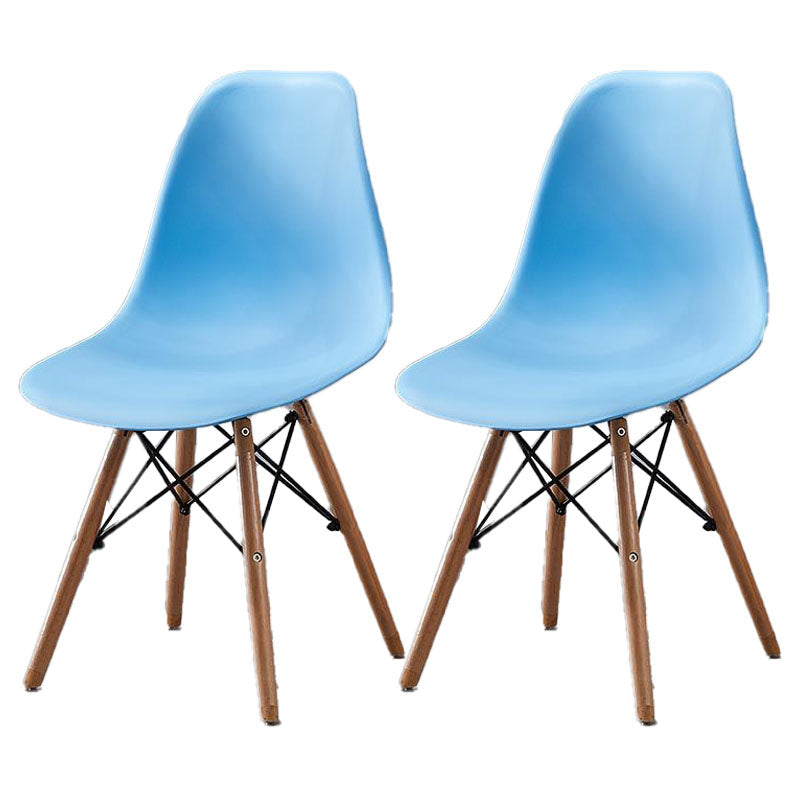 Scandinavian Wood Indoor-Outdoor Side Chair Solid Back Chair Blue Set of 2 Clearhalo 'Dining Chairs' 'Dining Tables & Seating' 'dining_chair' 'Furniture' 'furniture_dining_chair' 'Kitchen & Dining Furniture' 4732124