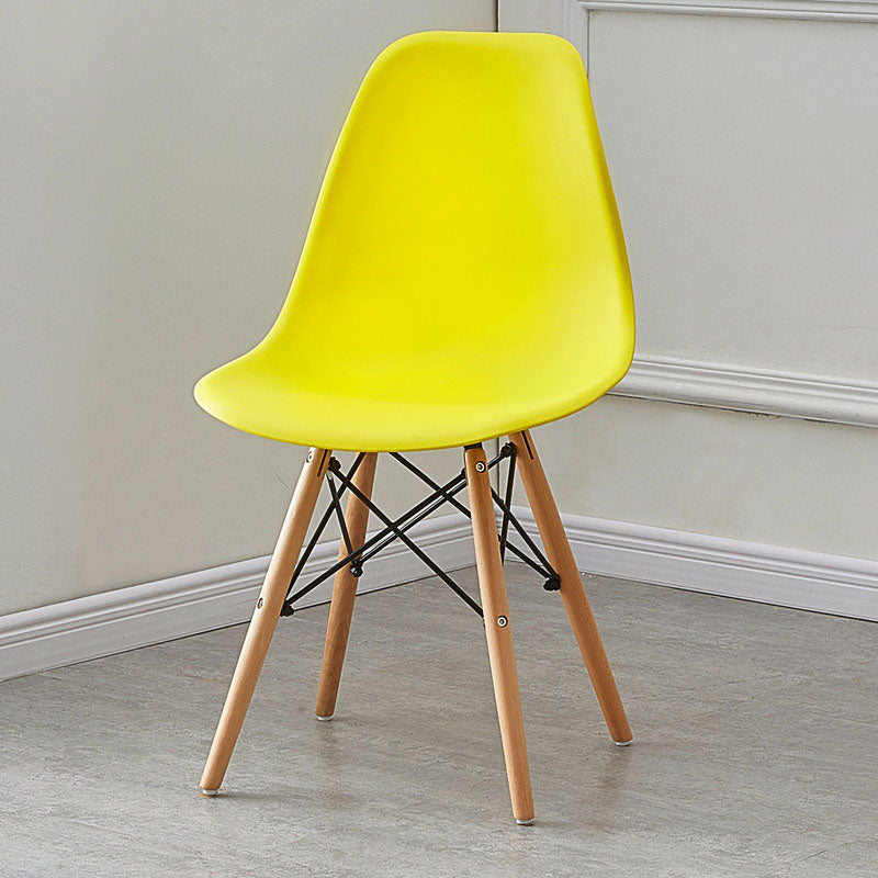 Scandinavian Wood Indoor-Outdoor Side Chair Solid Back Chair Yellow 1 Piece Clearhalo 'Dining Chairs' 'Dining Tables & Seating' 'dining_chair' 'Furniture' 'furniture_dining_chair' 'Kitchen & Dining Furniture' 4732128