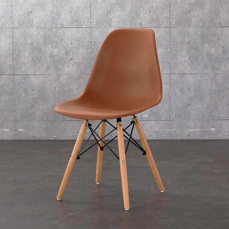 Scandinavian Wood Indoor-Outdoor Side Chair Solid Back Chair Coffee 1 Piece Clearhalo 'Dining Chairs' 'Dining Tables & Seating' 'dining_chair' 'Furniture' 'furniture_dining_chair' 'Kitchen & Dining Furniture' 4732147