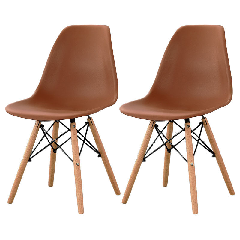 Scandinavian Wood Indoor-Outdoor Side Chair Solid Back Chair Coffee Set of 2 Clearhalo 'Dining Chairs' 'Dining Tables & Seating' 'dining_chair' 'Furniture' 'furniture_dining_chair' 'Kitchen & Dining Furniture' 4732148