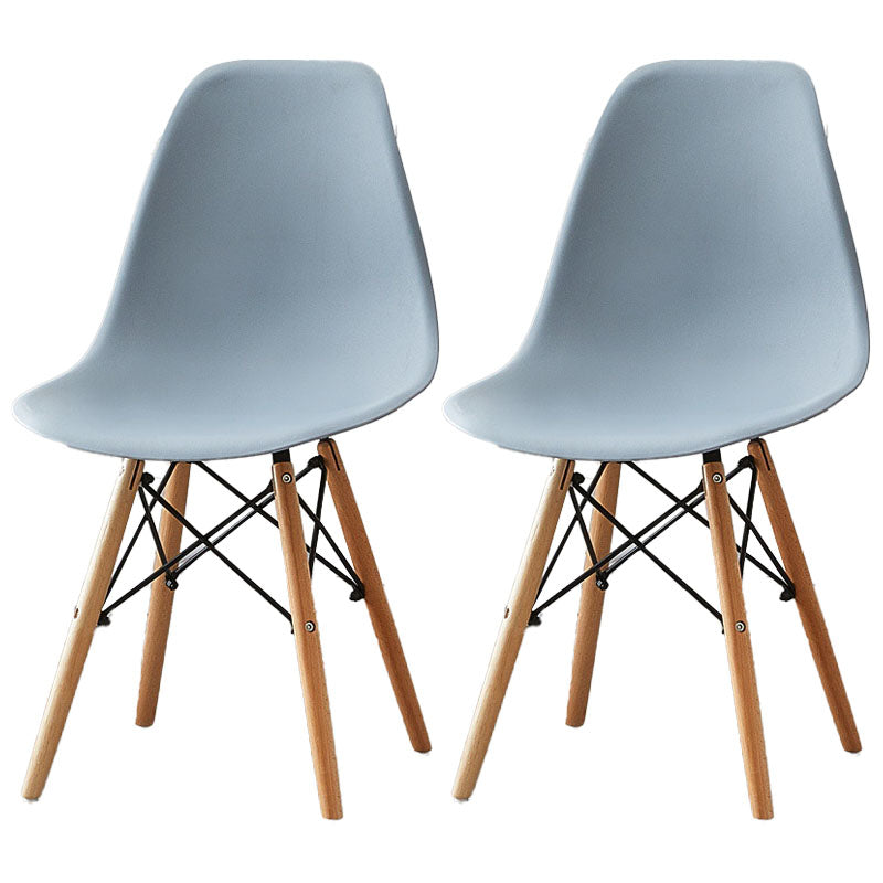 Scandinavian Wood Indoor-Outdoor Side Chair Solid Back Chair Light Gray Set of 2 Clearhalo 'Dining Chairs' 'Dining Tables & Seating' 'dining_chair' 'Furniture' 'furniture_dining_chair' 'Kitchen & Dining Furniture' 4732151