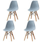 Scandinavian Wood Indoor-Outdoor Side Chair Solid Back Chair Light Gray Set of 4 Clearhalo 'Dining Chairs' 'Dining Tables & Seating' 'dining_chair' 'Furniture' 'furniture_dining_chair' 'Kitchen & Dining Furniture' 4732152