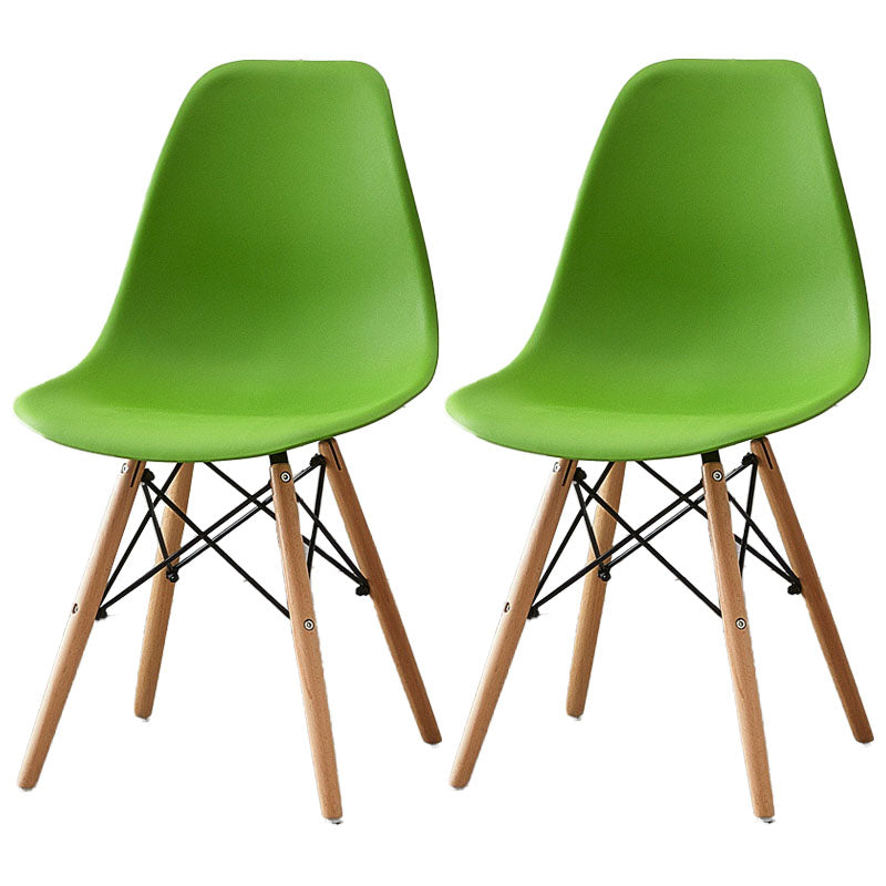 Scandinavian Wood Indoor-Outdoor Side Chair Solid Back Chair Green Set of 2 Clearhalo 'Dining Chairs' 'Dining Tables & Seating' 'dining_chair' 'Furniture' 'furniture_dining_chair' 'Kitchen & Dining Furniture' 4732154