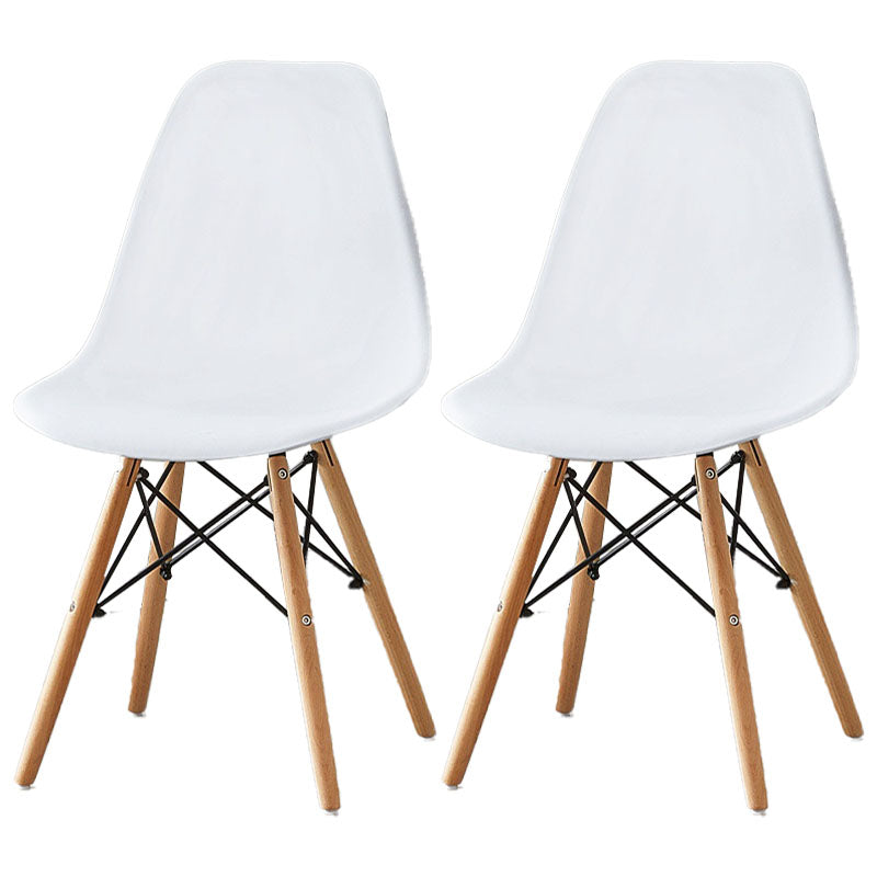 Scandinavian Wood Indoor-Outdoor Side Chair Solid Back Chair White Set of 2 Clearhalo 'Dining Chairs' 'Dining Tables & Seating' 'dining_chair' 'Furniture' 'furniture_dining_chair' 'Kitchen & Dining Furniture' 4732160