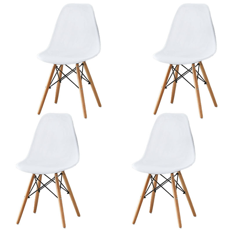 Scandinavian Wood Indoor-Outdoor Side Chair Solid Back Chair White Set of 4 Clearhalo 'Dining Chairs' 'Dining Tables & Seating' 'dining_chair' 'Furniture' 'furniture_dining_chair' 'Kitchen & Dining Furniture' 4732161