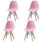 Scandinavian Wood Indoor-Outdoor Side Chair Solid Back Chair Pink Set of 4 Clearhalo 'Dining Chairs' 'Dining Tables & Seating' 'dining_chair' 'Furniture' 'furniture_dining_chair' 'Kitchen & Dining Furniture' 4732164