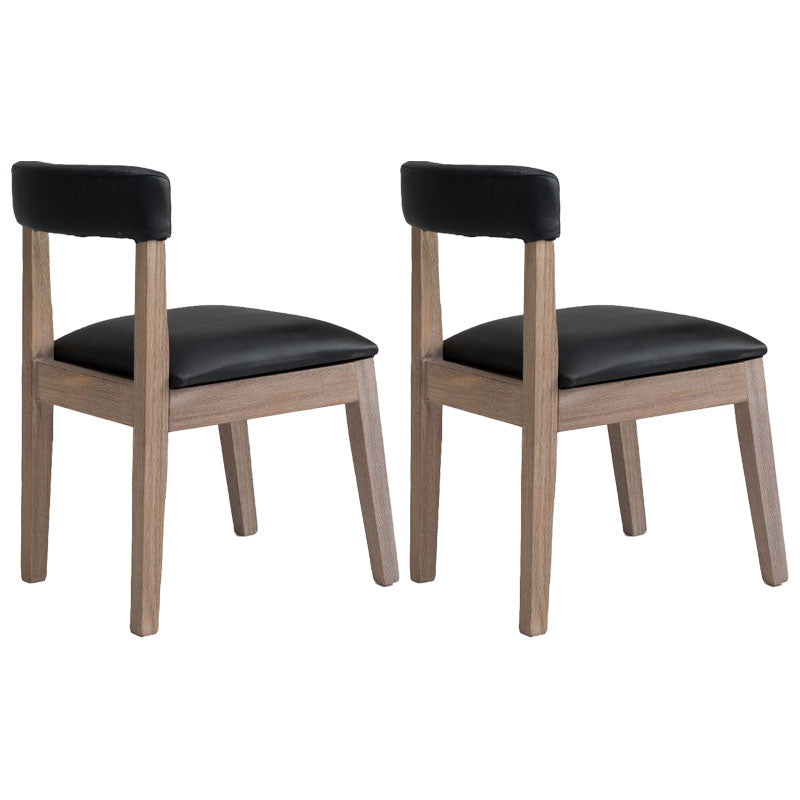 Farmhouse Fabric Restaurant Side Chair Open Matte Finish Dining Chair Black Set of 2 Clearhalo 'Dining Chairs' 'Dining Tables & Seating' 'dining_chair' 'Furniture' 'furniture_dining_chair' 'Kitchen & Dining Furniture' 4732168