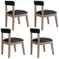 Farmhouse Fabric Restaurant Side Chair Open Matte Finish Dining Chair Black Set of 4 Clearhalo 'Dining Chairs' 'Dining Tables & Seating' 'dining_chair' 'Furniture' 'furniture_dining_chair' 'Kitchen & Dining Furniture' 4732170