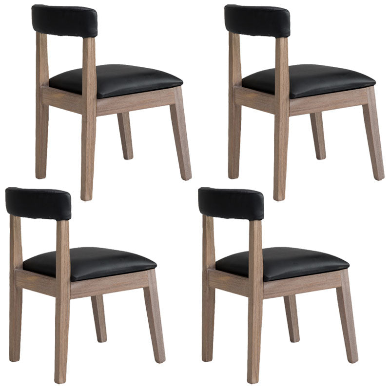 Farmhouse Fabric Restaurant Side Chair Open Matte Finish Dining Chair Black Set of 4 Clearhalo 'Dining Chairs' 'Dining Tables & Seating' 'dining_chair' 'Furniture' 'furniture_dining_chair' 'Kitchen & Dining Furniture' 4732170