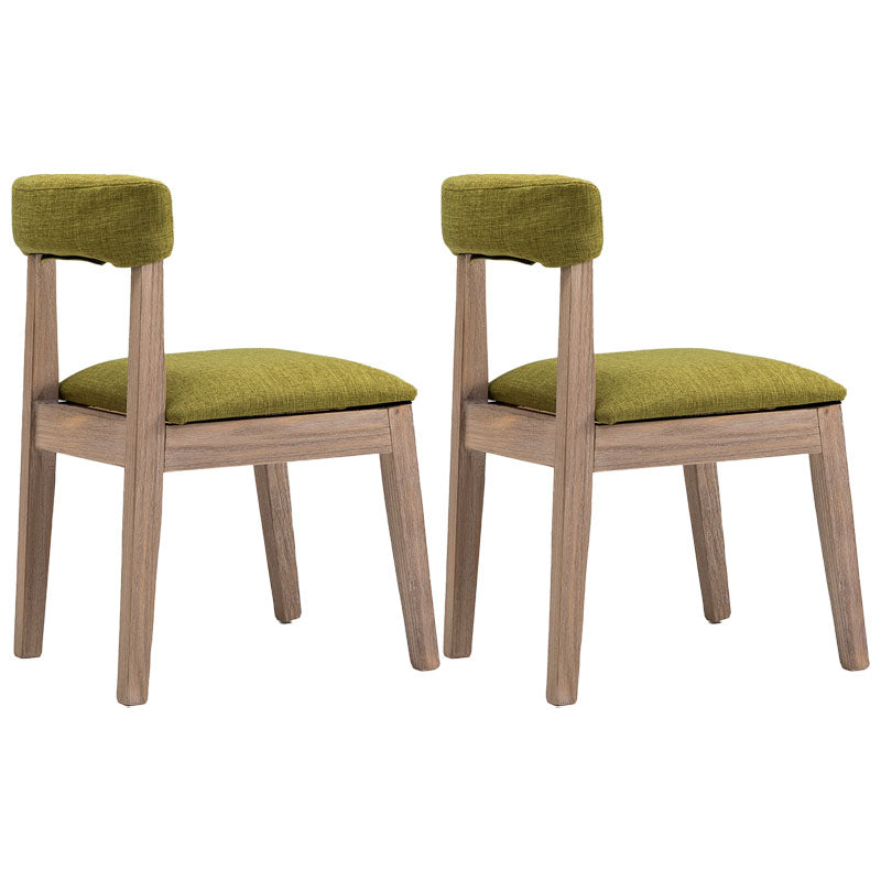 Farmhouse Fabric Restaurant Side Chair Open Matte Finish Dining Chair Green Set of 2 Clearhalo 'Dining Chairs' 'Dining Tables & Seating' 'dining_chair' 'Furniture' 'furniture_dining_chair' 'Kitchen & Dining Furniture' 4732175