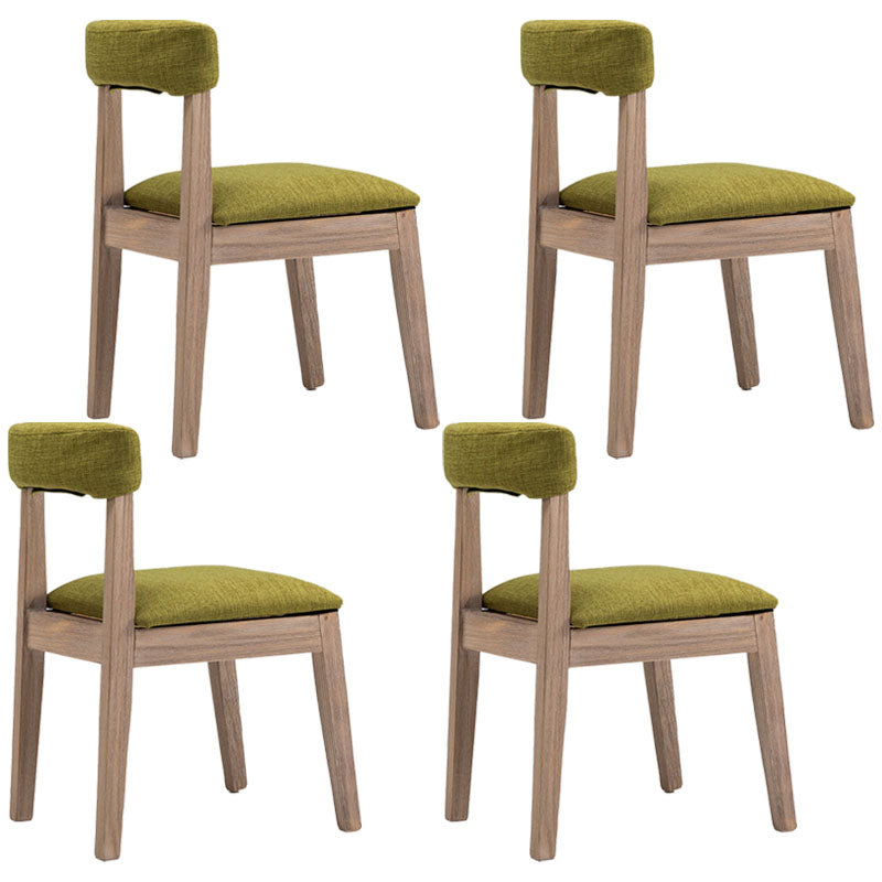 Farmhouse Fabric Restaurant Side Chair Open Matte Finish Dining Chair Green Set of 4 Clearhalo 'Dining Chairs' 'Dining Tables & Seating' 'dining_chair' 'Furniture' 'furniture_dining_chair' 'Kitchen & Dining Furniture' 4732177