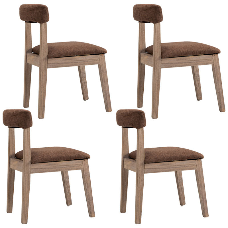 Farmhouse Fabric Restaurant Side Chair Open Matte Finish Dining Chair Coffee Set of 4 Clearhalo 'Dining Chairs' 'Dining Tables & Seating' 'dining_chair' 'Furniture' 'furniture_dining_chair' 'Kitchen & Dining Furniture' 4732183