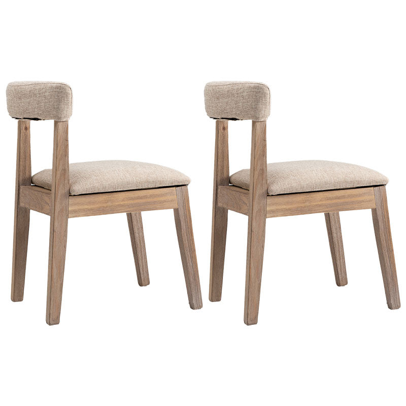 Farmhouse Fabric Restaurant Side Chair Open Matte Finish Dining Chair Beige Set of 2 Clearhalo 'Dining Chairs' 'Dining Tables & Seating' 'dining_chair' 'Furniture' 'furniture_dining_chair' 'Kitchen & Dining Furniture' 4732186