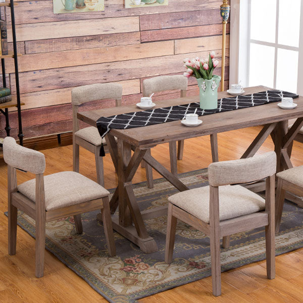 Farmhouse Fabric Restaurant Side Chair Open Matte Finish Dining Chair Clearhalo 'Dining Chairs' 'Dining Tables & Seating' 'dining_chair' 'Furniture' 'furniture_dining_chair' 'Kitchen & Dining Furniture' 4732187