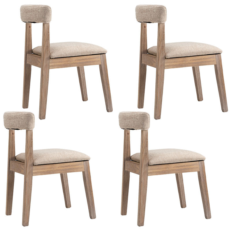 Farmhouse Fabric Restaurant Side Chair Open Matte Finish Dining Chair Beige Set of 4 Clearhalo 'Dining Chairs' 'Dining Tables & Seating' 'dining_chair' 'Furniture' 'furniture_dining_chair' 'Kitchen & Dining Furniture' 4732189