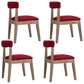 Farmhouse Fabric Restaurant Side Chair Open Matte Finish Dining Chair Dark Red Set of 4 Clearhalo 'Dining Chairs' 'Dining Tables & Seating' 'dining_chair' 'Furniture' 'furniture_dining_chair' 'Kitchen & Dining Furniture' 4732192
