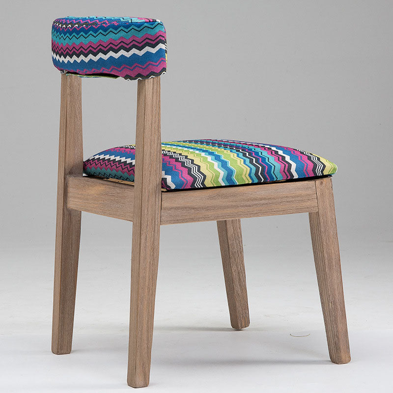 Farmhouse Fabric Restaurant Side Chair Open Matte Finish Dining Chair Black-White-Blue-Pink-Yellow 1 Piece Clearhalo 'Dining Chairs' 'Dining Tables & Seating' 'dining_chair' 'Furniture' 'furniture_dining_chair' 'Kitchen & Dining Furniture' 4732193